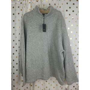 ARROW USA Big & Tall 1/4 Zip Pullover Gray Fleece Lined Sweater